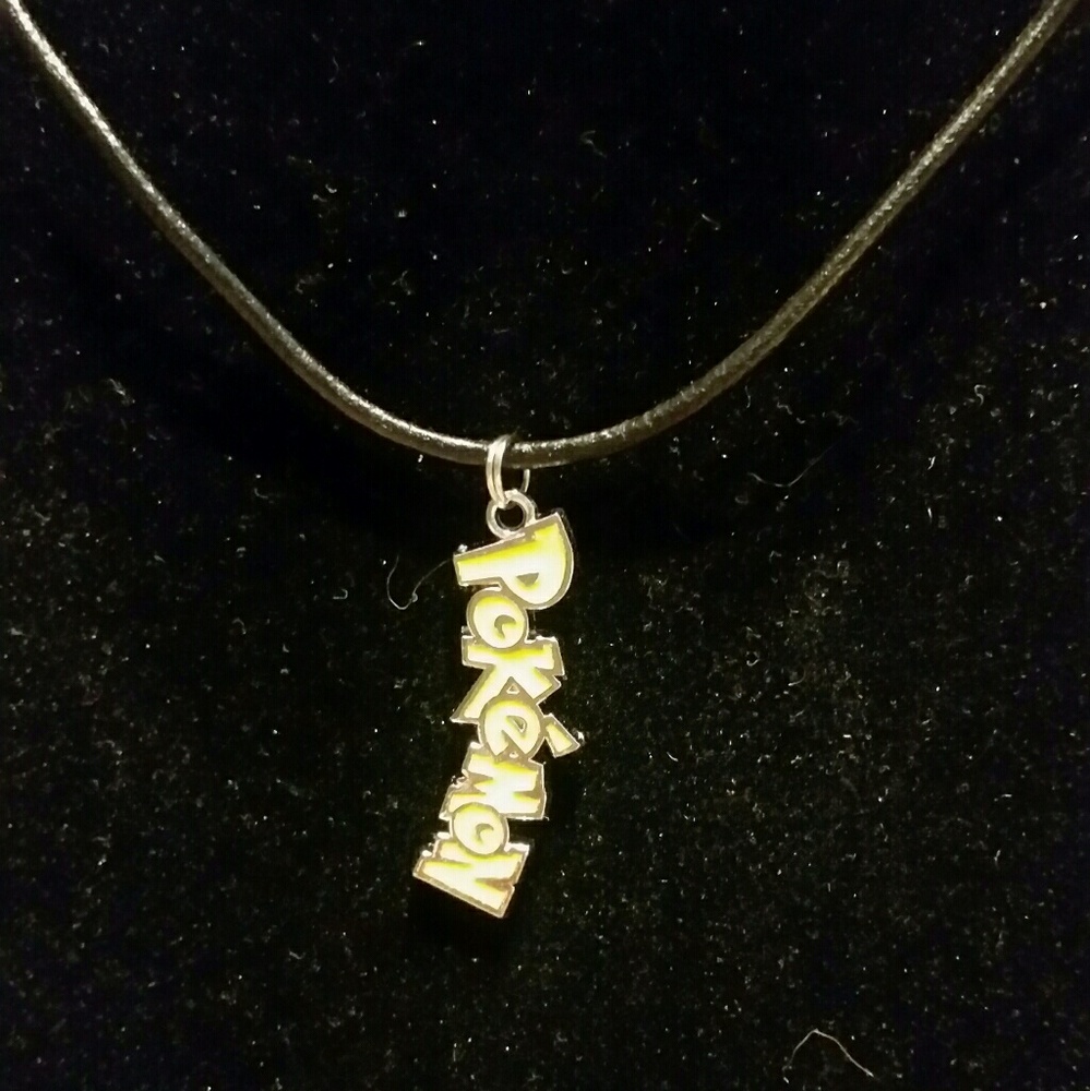 Pokémon pendant necklace on black cord